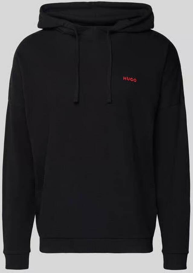 HUGO Relaxed fit hoodie van katoenmix