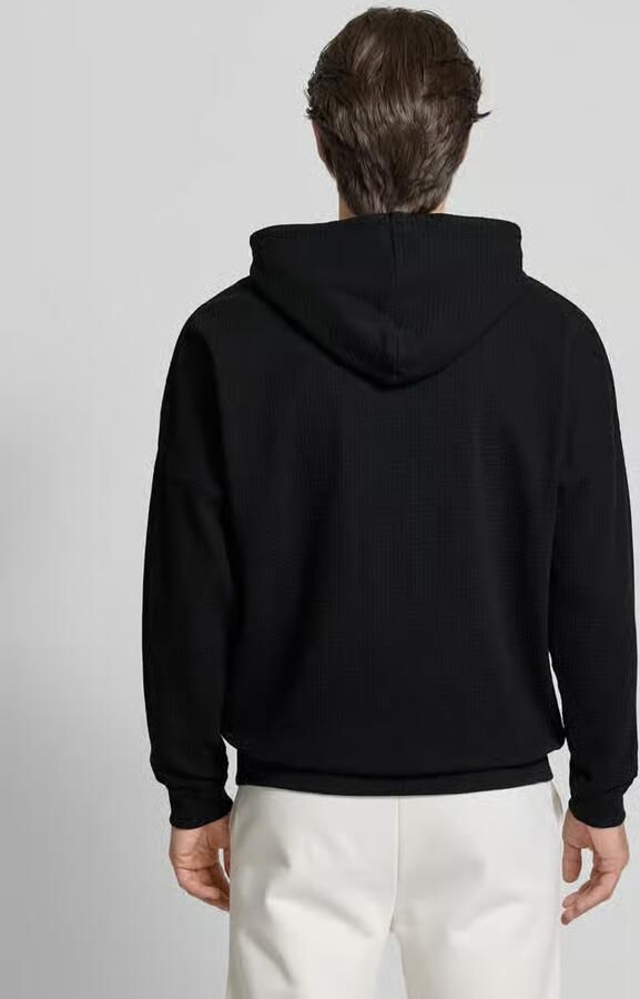 HUGO Relaxed fit hoodie van katoenmix