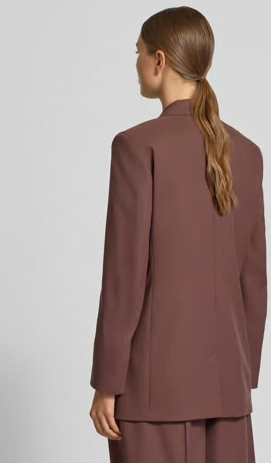 HUGO Relaxed fit lange blazer met bloemenbroche model 'AROSEA'