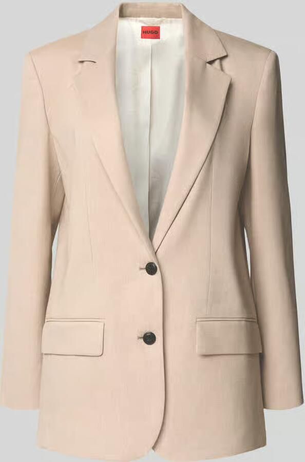 HUGO relaxed fit lange blazer van viscosemix met linnen-aandeel model 'ANETALI' - Foto 2