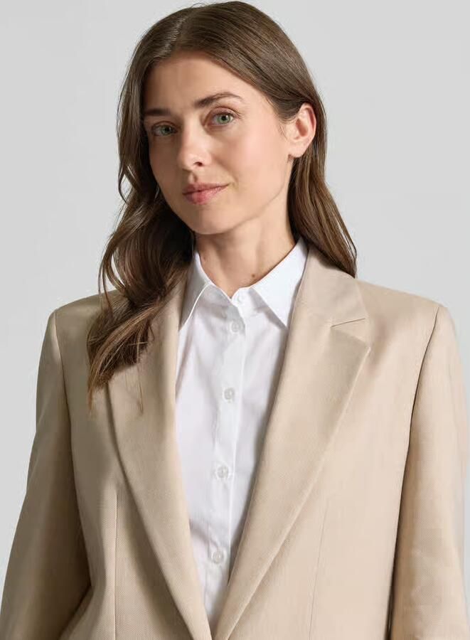 HUGO relaxed fit lange blazer van viscosemix met linnen-aandeel model 'ANETALI'