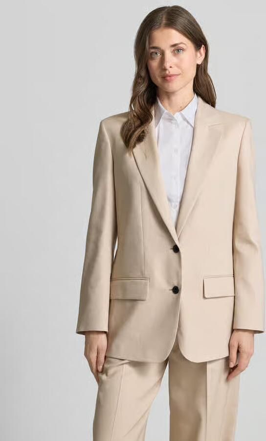 HUGO relaxed fit lange blazer van viscosemix met linnen-aandeel model 'ANETALI' - Foto 2