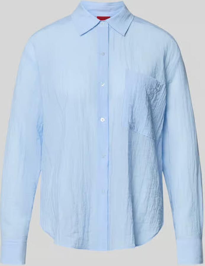 HUGO relaxed fit overhemdblouse van viscosemix model 'ELLODHY' - Foto 2