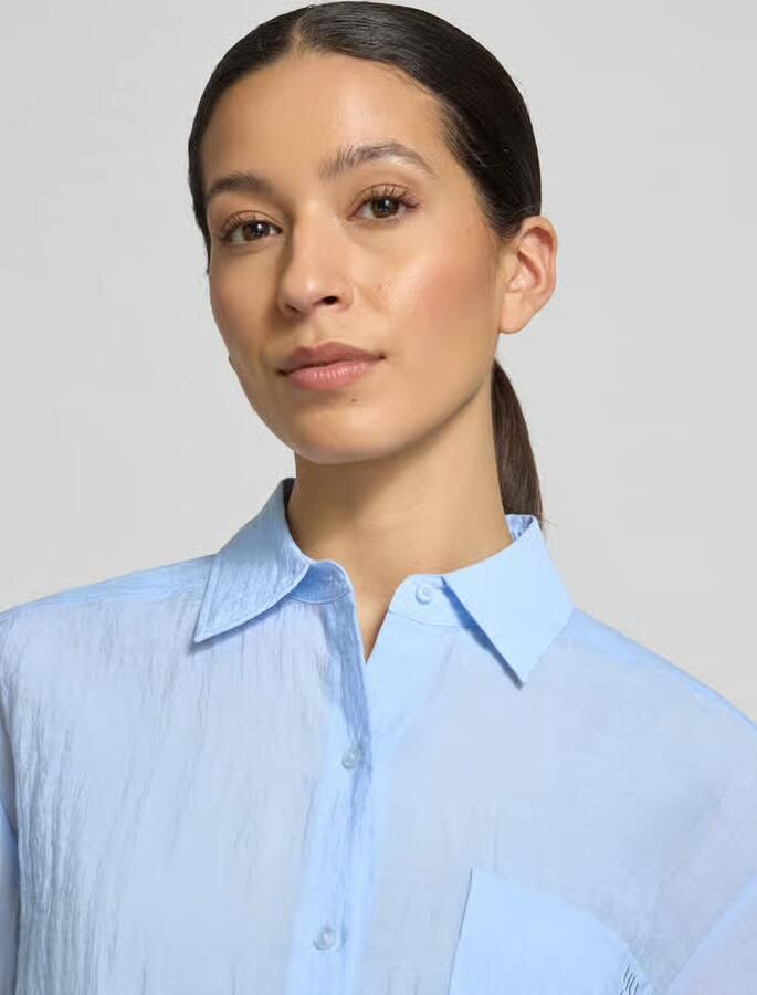 HUGO relaxed fit overhemdblouse van viscosemix model 'ELLODHY'