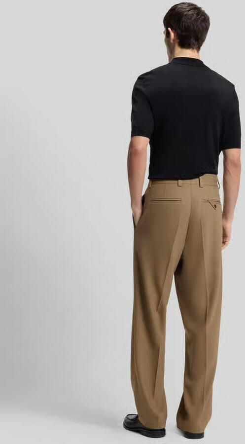 HUGO relaxed fit pantalon met bandplooien - Foto 3