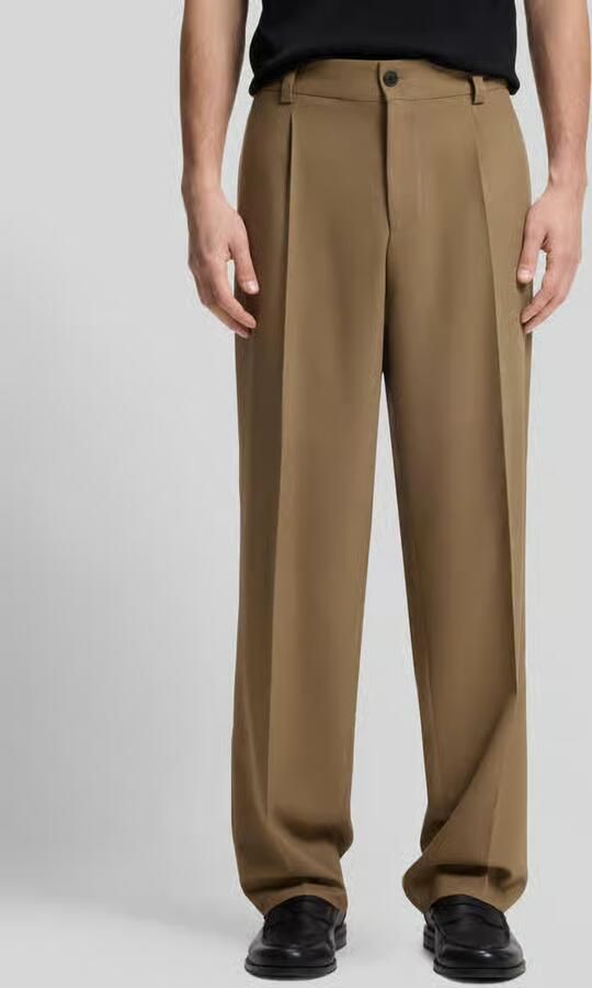 HUGO relaxed fit pantalon met bandplooien - Foto 2