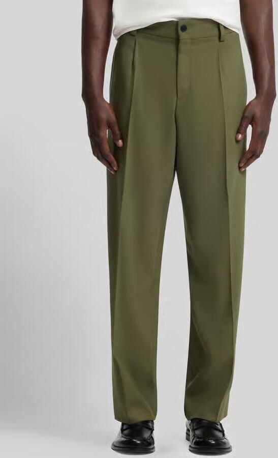 HUGO relaxed fit pantalon met bandplooien - Foto 2