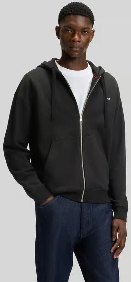 HUGO Relaxed fit sweatjack van puur katoen model 'DAPOZIP' - Foto 4
