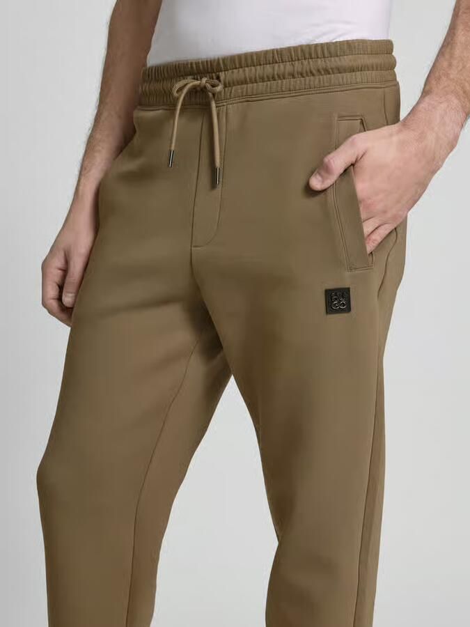 HUGO Relaxed fit sweatpants met labelbadge