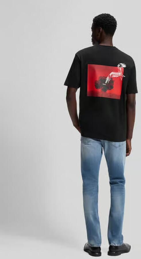HUGO relaxed fit T-shirt met print aan de achterkant - Foto 3