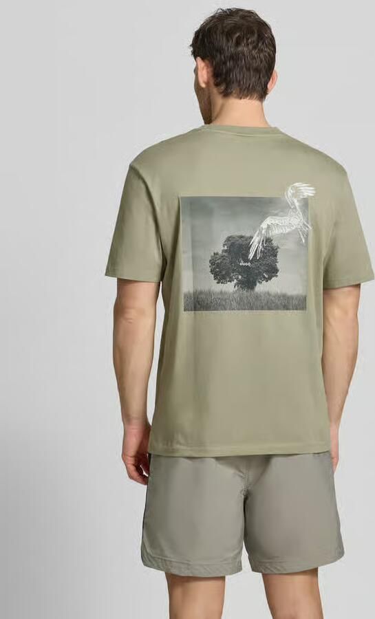 HUGO relaxed fit T-shirt met print aan de achterkant - Foto 3