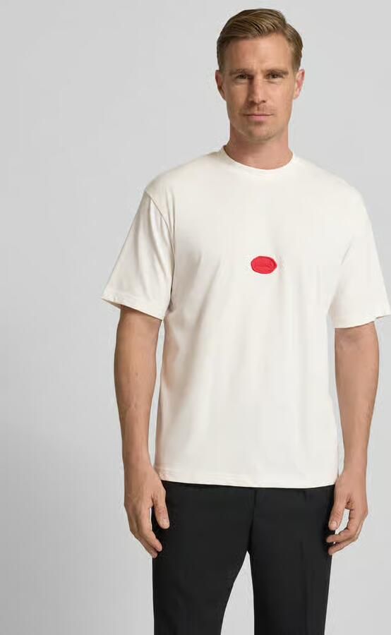 HUGO Relaxed fit T-shirt van katoenjersey model 'DIVIS' - Foto 3