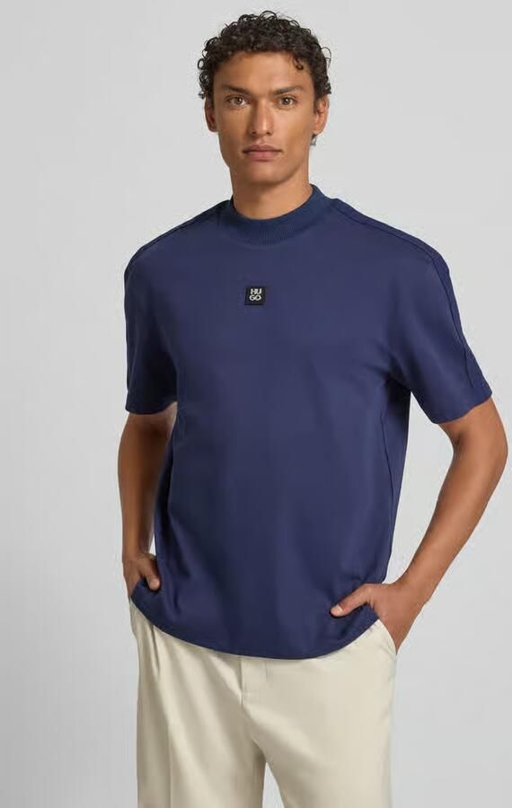 HUGO Relaxed Fit T-shirt van puur katoen model 'DANOVOTI' - Foto 4