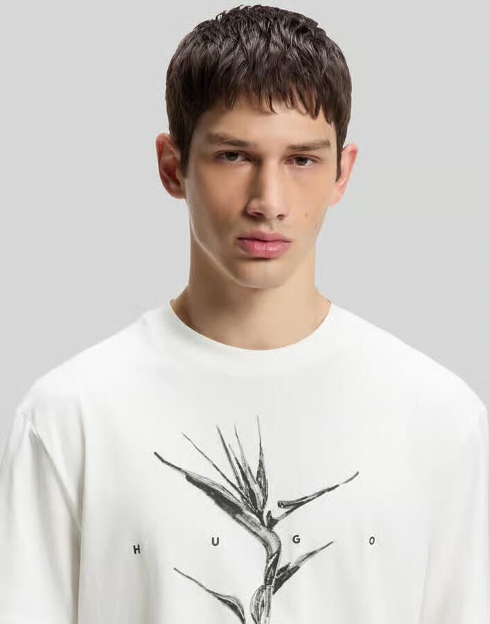 HUGO relaxed fit T-shirt van puur katoen model 'DARISE'