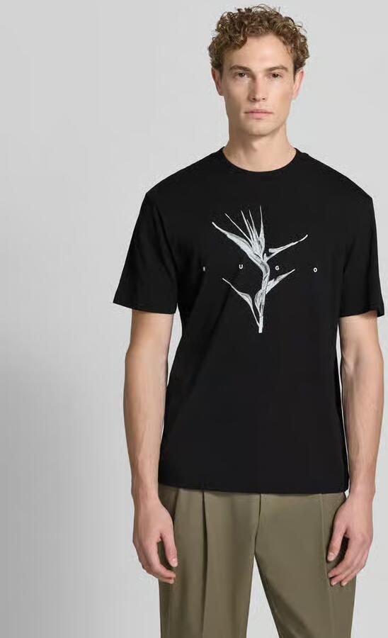 HUGO relaxed fit T-shirt van puur katoen model 'DARISE' - Foto 3