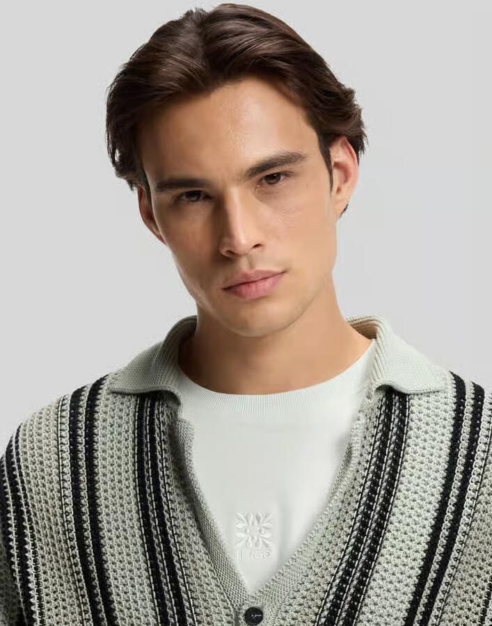 HUGO relaxed fit vrijetijdsoverhemd van knitwear model 'SEESORN'