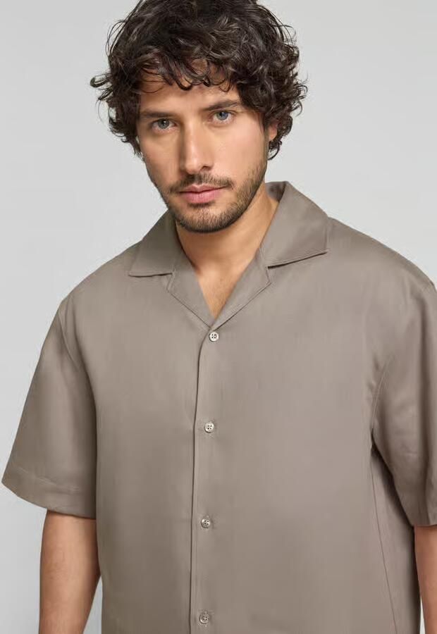 HUGO relaxed fit vrijetijdsoverhemd van mix van hennep en lyocell model 'ESPINO'