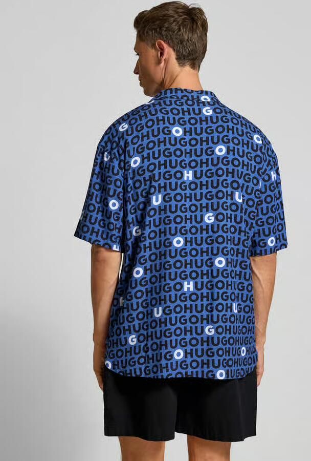 HUGO Relaxed fit vrijetijdsoverhemd van pure viscose model 'CALAL'