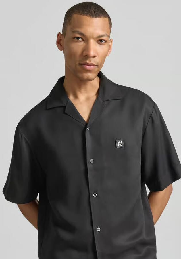 HUGO relaxed fit vrijetijdsoverhemd van puur lyocell model 'ESPINO'