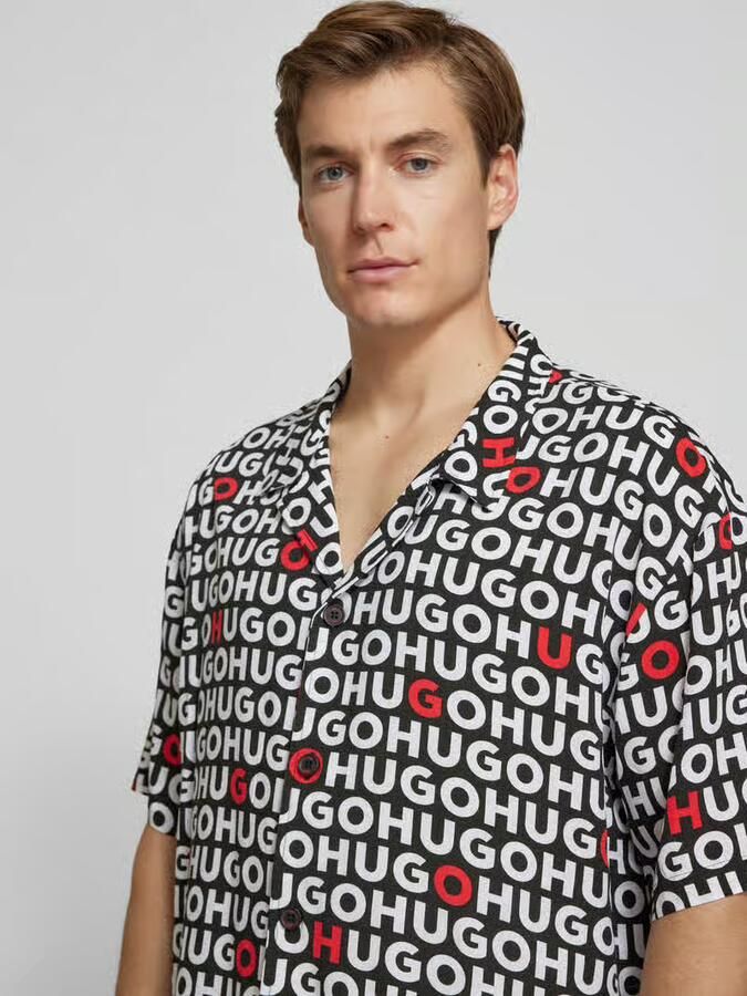 HUGO Relaxed fit vrijetijdsoverhemd van viscose model 'BEACH'