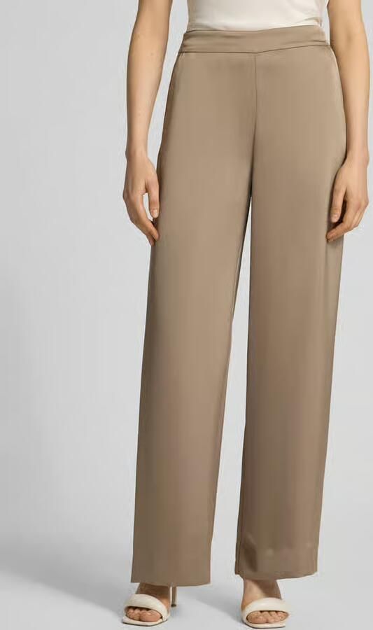 HUGO relaxed fit wide leg broek met elastische band model 'HASELI' - Foto 2