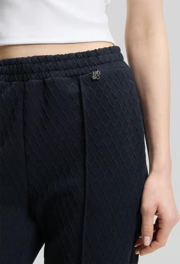 HUGO relaxed fit wijdte broek met logodetail model 'NADID'