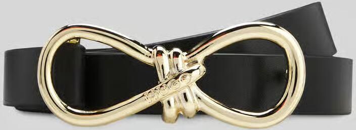 HUGO Riem van echt rundleer met logodetail model 'Vita_Sz15'