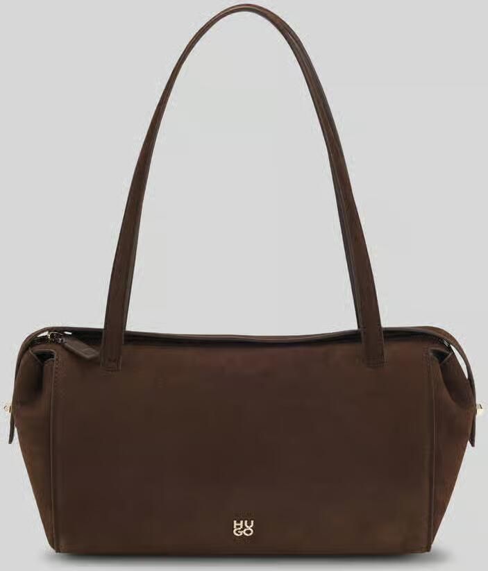 HUGO Schoudertas van materiaalmix in velourslook - Foto 2