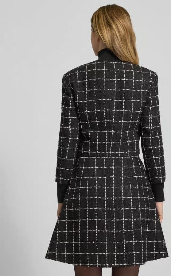 HUGO Shaped fit korte blazer met rasterruit model 'ADINI-1'