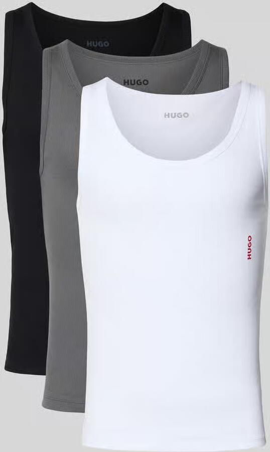 HUGO Shaped fit onderhemd van puur katoen in een set van 3 stuks model 'TANK TOP TRIPL.'