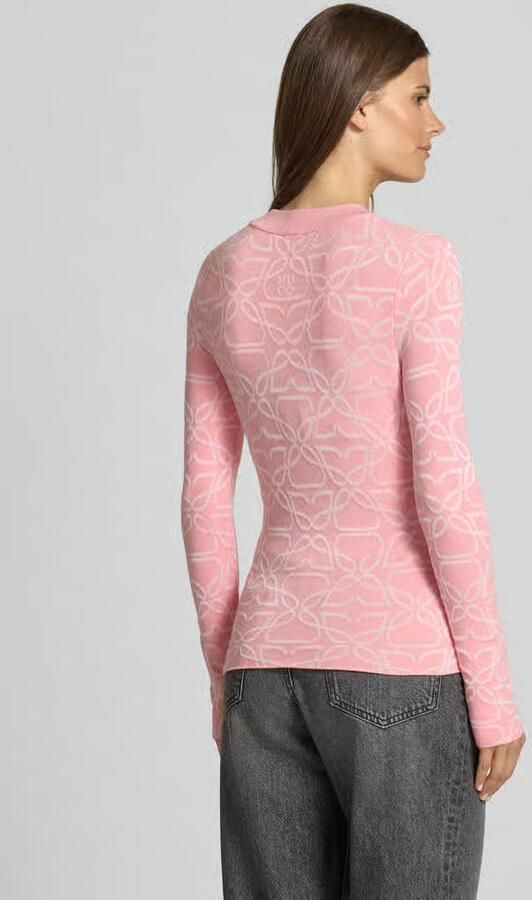 HUGO Shirt met lange mouwen van viscosemix in gebreide look model 'Satero'