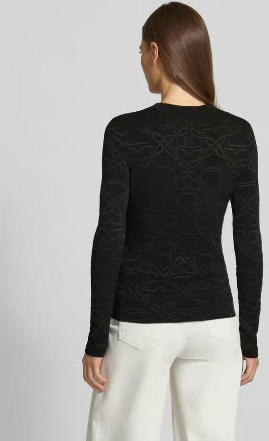 HUGO Shirt met lange mouwen van viscosemix in gebreide look model 'Satero'