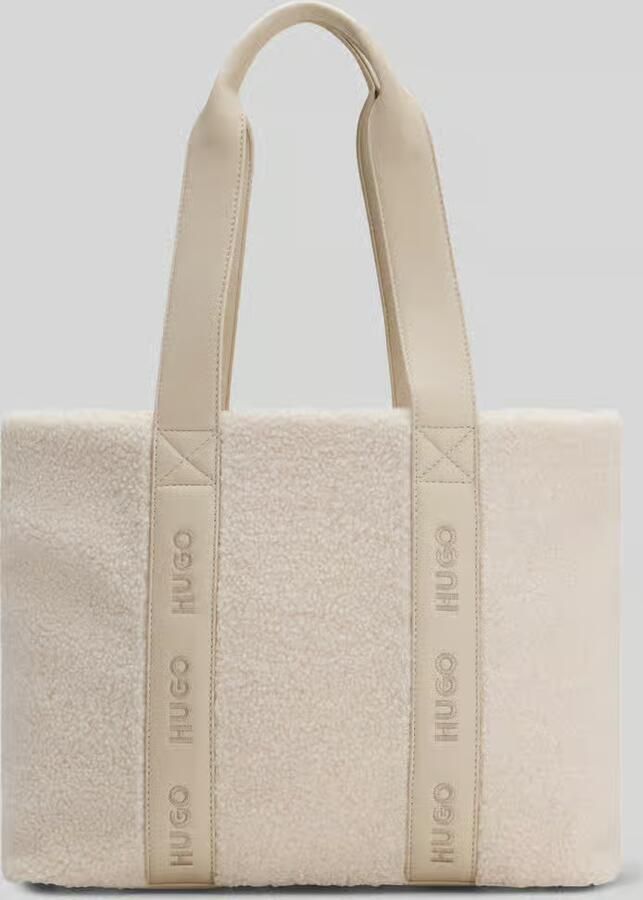 HUGO Shopper met labelriempjes