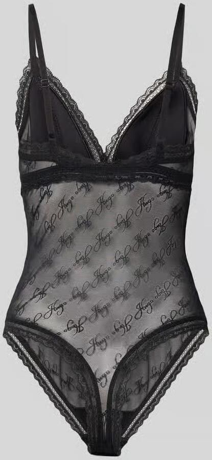 HUGO skinny fit body met all-over motief model 'LACY BODYSUIT'