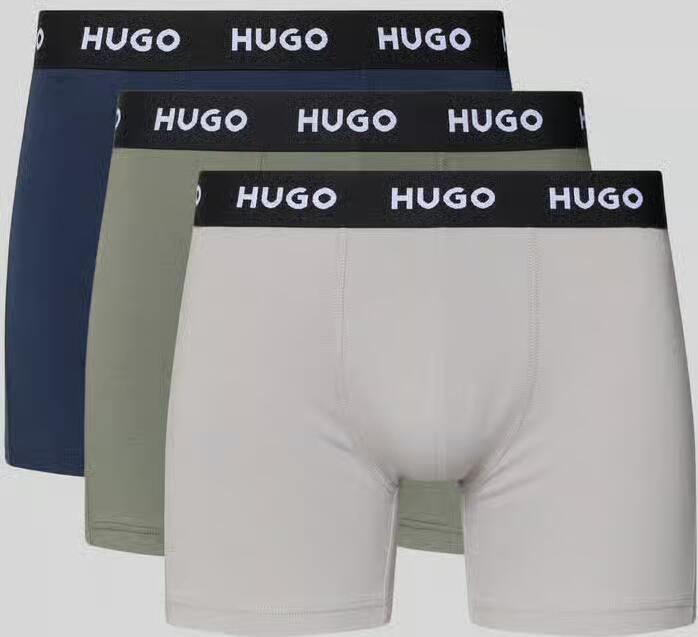 HUGO skinny fit trunks van katoenmix in set van 3 - Foto 2