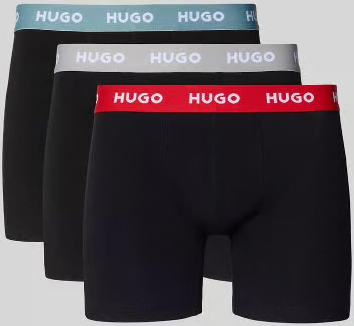 HUGO skinny fit trunks van katoenmix in set van 3 - Foto 2