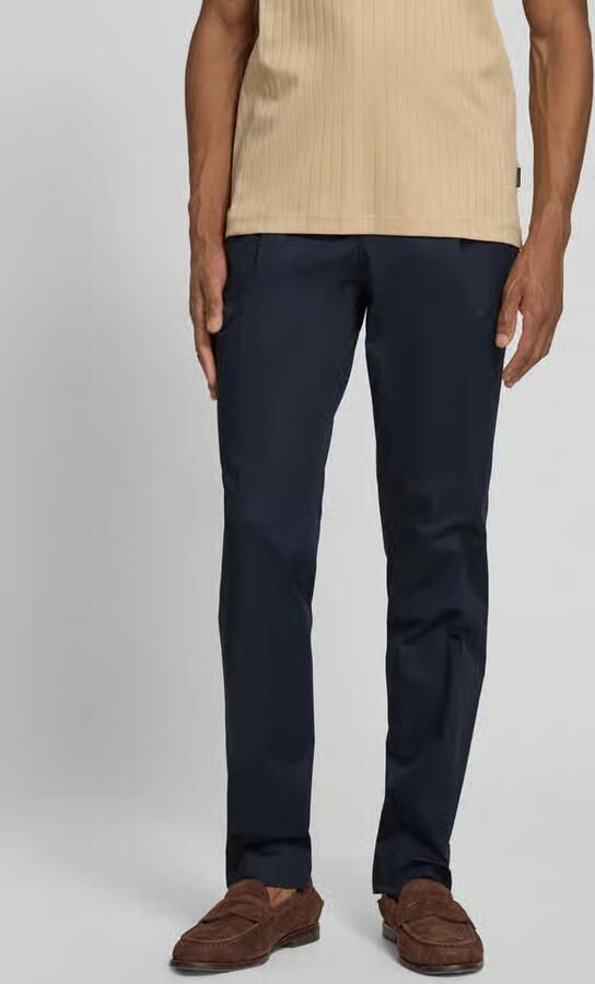 HUGO slim fit bandplooibroek van katoenmix model 'GETLIN251F3' - Foto 3