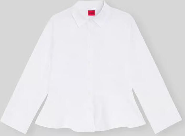 HUGO slim fit blouse van puur katoen met peplum model 'EMBRELLA' - Foto 2