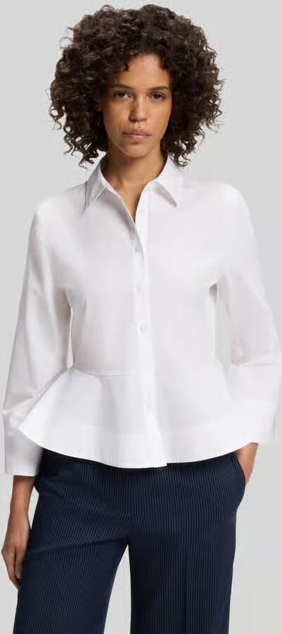 HUGO slim fit blouse van puur katoen met peplum model 'EMBRELLA' - Foto 3