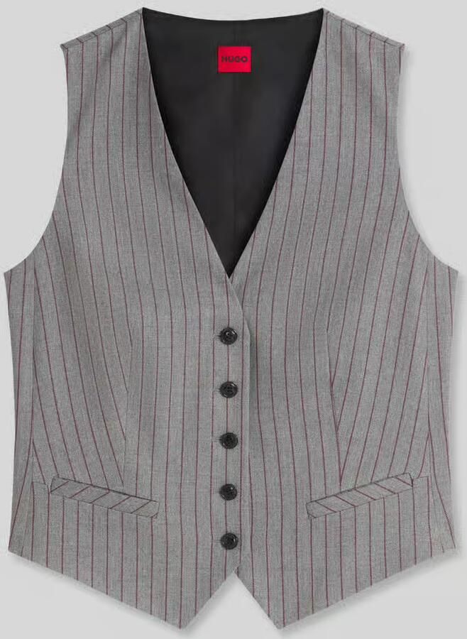 HUGO Slim fit bodywarmer van viscosemix