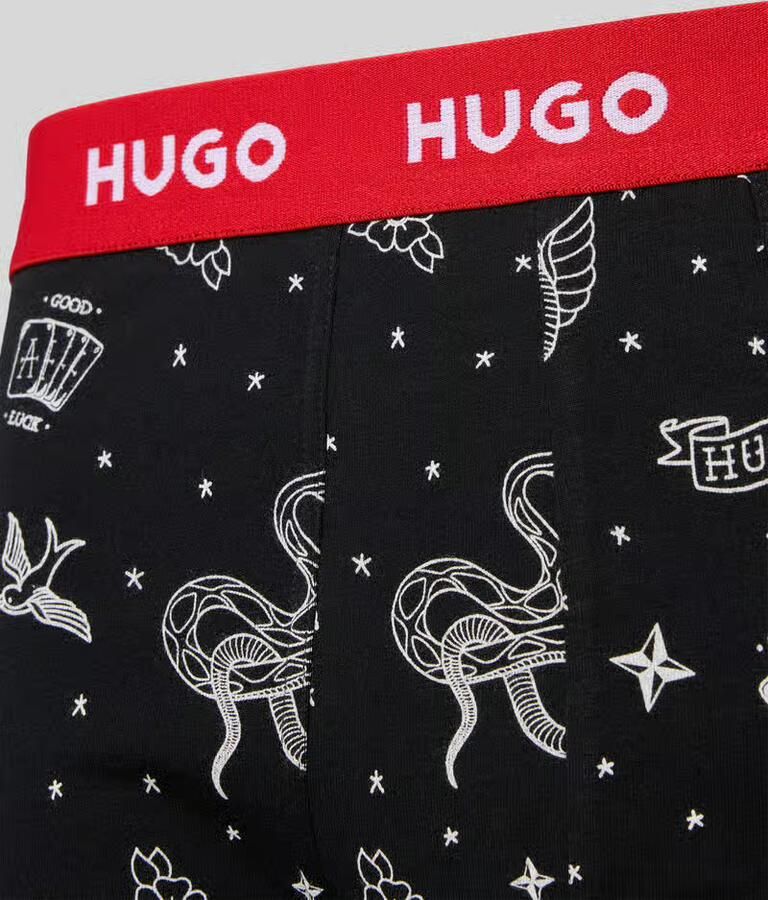 HUGO slim fit boxershorts van katoenmix in set van 3 model 'TRUNK TRPLET DESIGN'