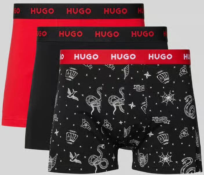 HUGO slim fit boxershorts van katoenmix in set van 3 model 'TRUNK TRPLET DESIGN' - Foto 2