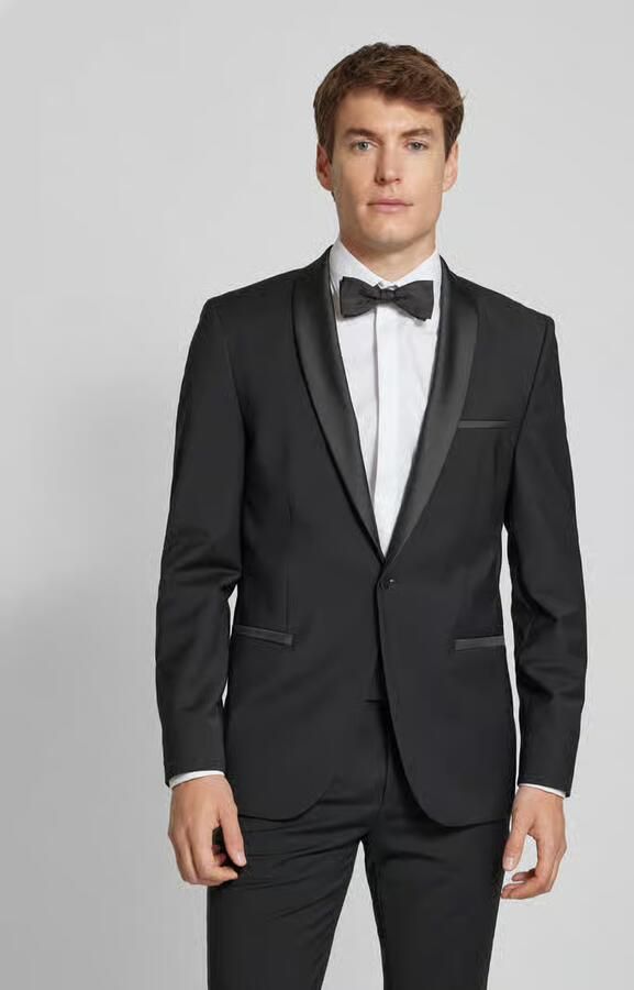 HUGO Slim fit colbert van scheerwolmix - Foto 2