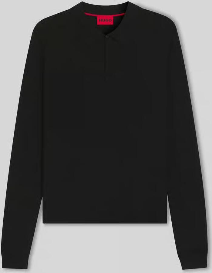 HUGO Slim fit gebreid poloshirt van viscosemix model 'SAN PIPPO-CV'