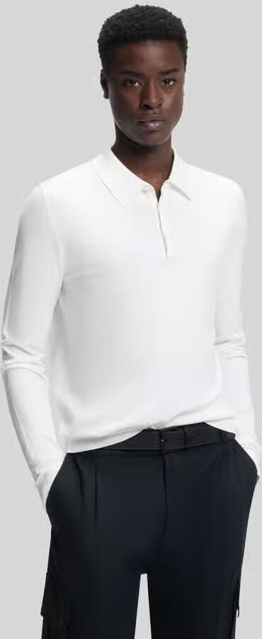 HUGO slim fit gebreid poloshirt van viscosemix model 'SAN PIPPO-CV' - Foto 5