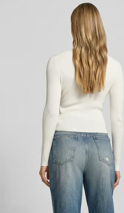 HUGO Slim fit gebreid shirt van viscosemix model 'SHARPA'