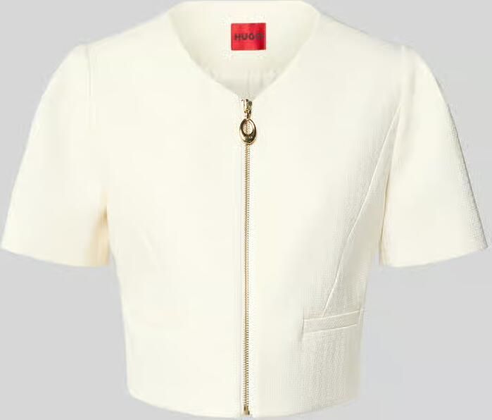 HUGO Slim fit korte blazer met viscose model 'Ambelle' - Foto 2