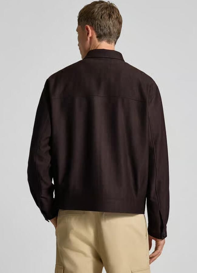 HUGO Slim fit overhemdjack met scheerwol