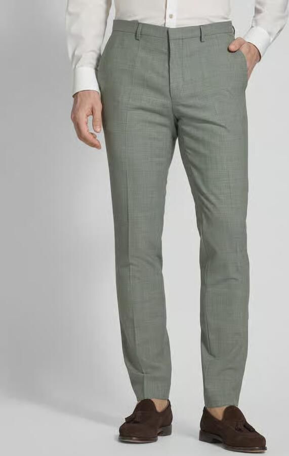 HUGO Slim fit pantalon met bandplooien model 'Hesten' - Foto 3