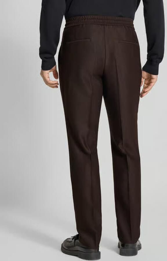 HUGO Slim fit pantalon met scheerwol